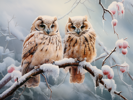 Sowy na gałęzi