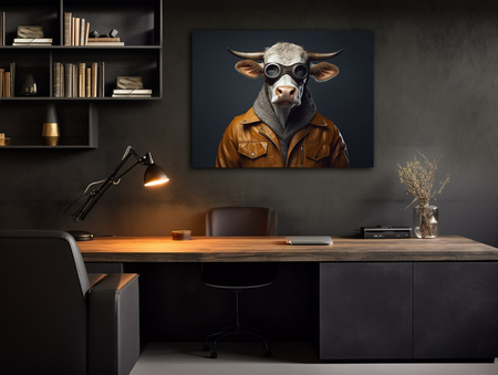 Krowa w skórzanej kurtce