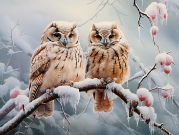 Sowy na gałęzi